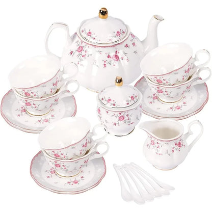 Blue Flowers Porcelain Tea Set,