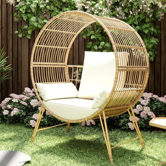 Outdoor Wicker Egg Chair, with Cushions