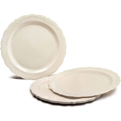 Vintage Wedding Plastic Plates & cutlery
