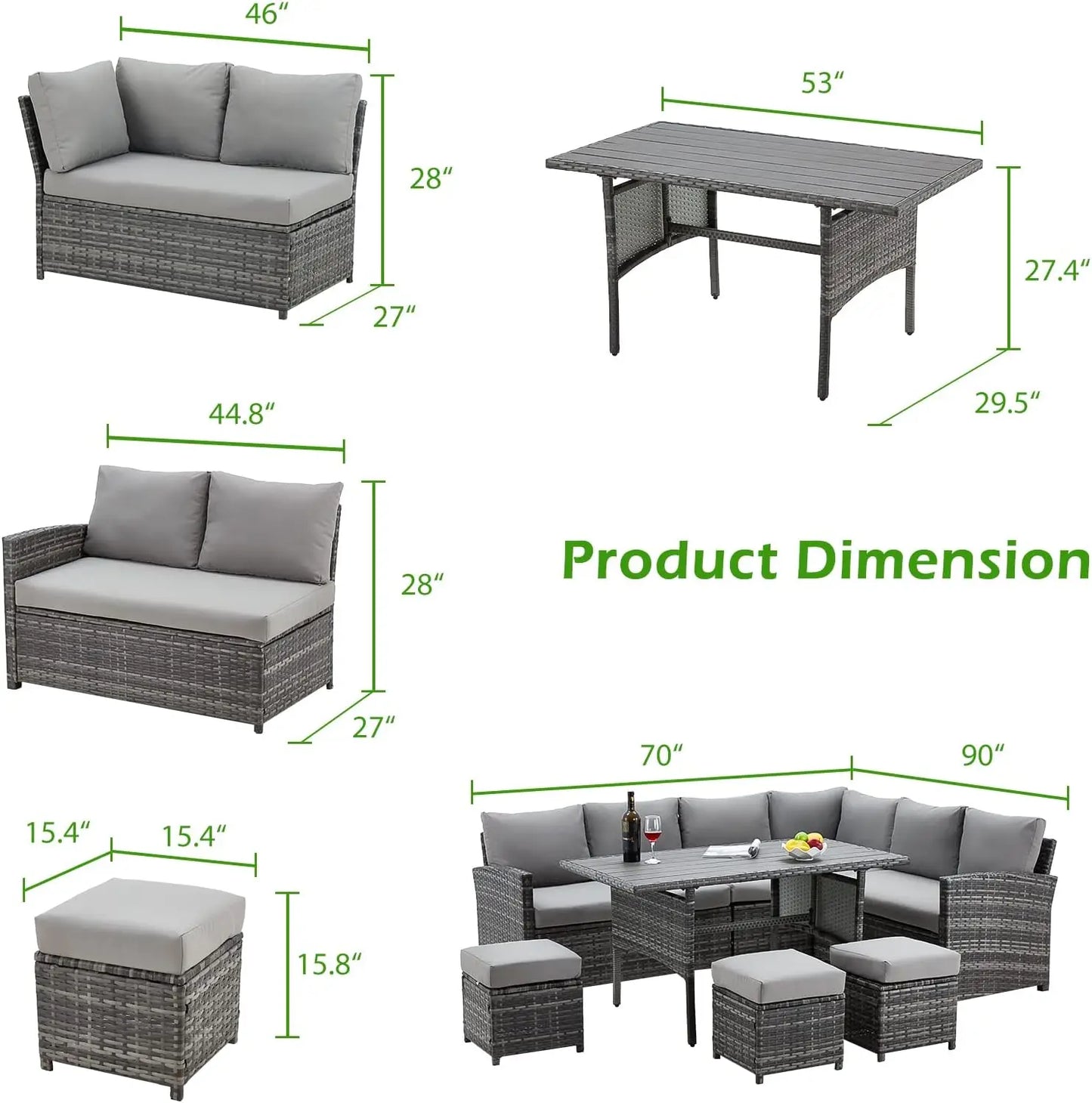AECOJOY Patio Furniture Set