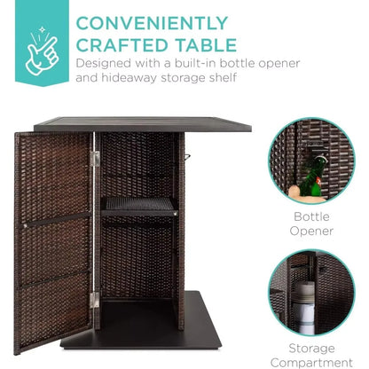 Outdoor Wicker Bar Table Set