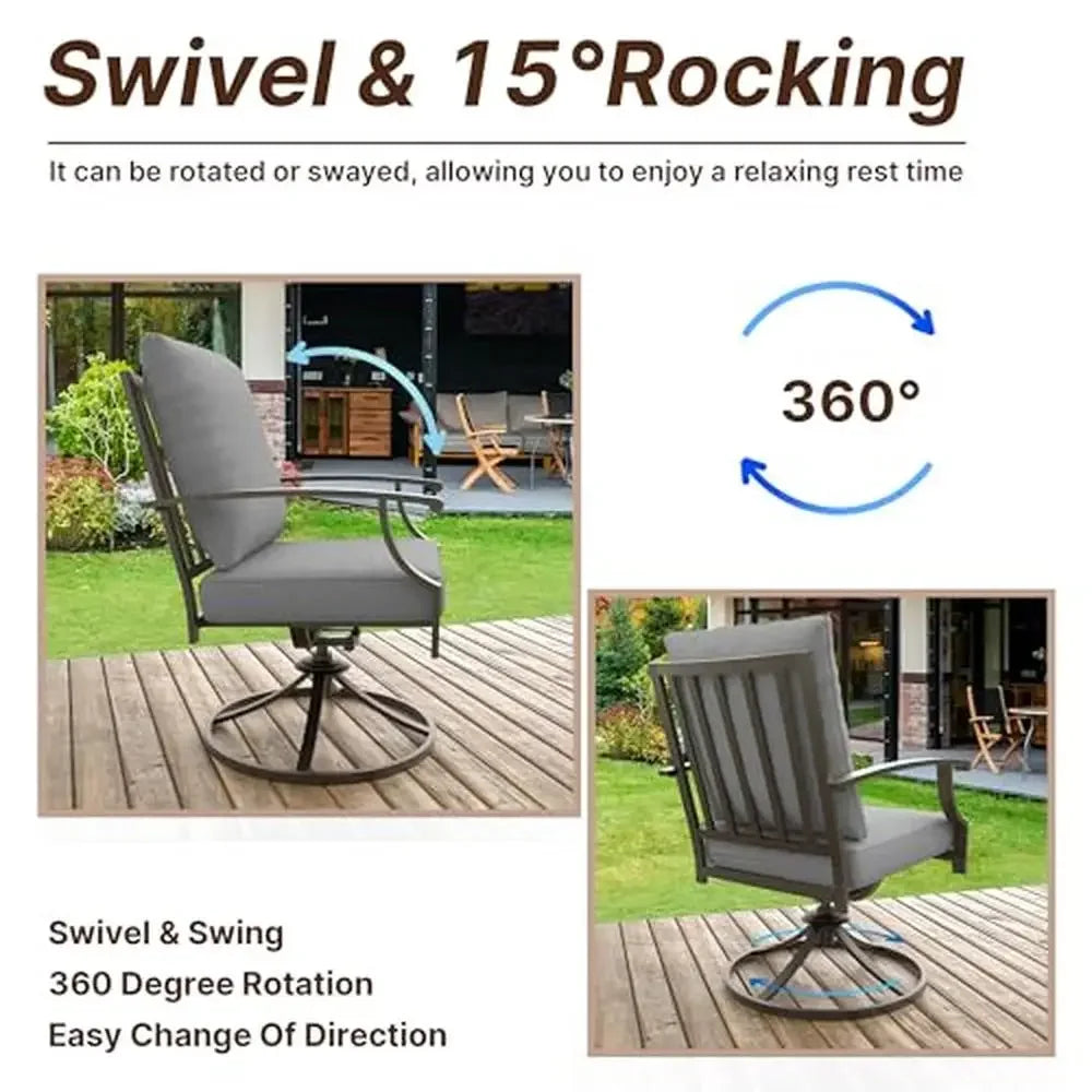 Outdoor Dining Set with Swivel Chairs