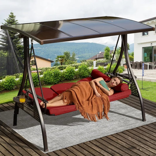 Outdoor Porch Swing with Hardtop