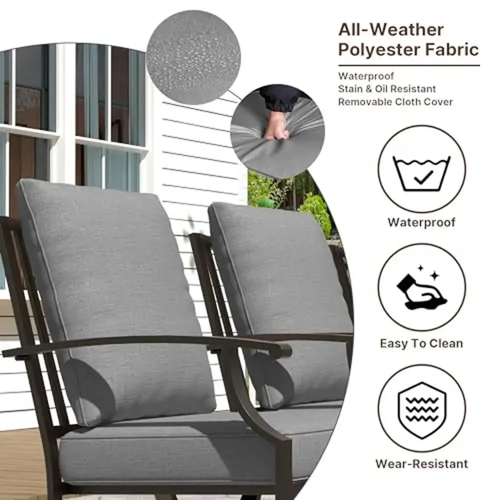 Outdoor Dining Set with Swivel Chairs