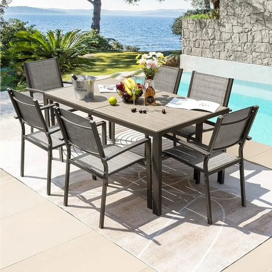 7 Piece Terrace Dining Outdoor Furniture Set