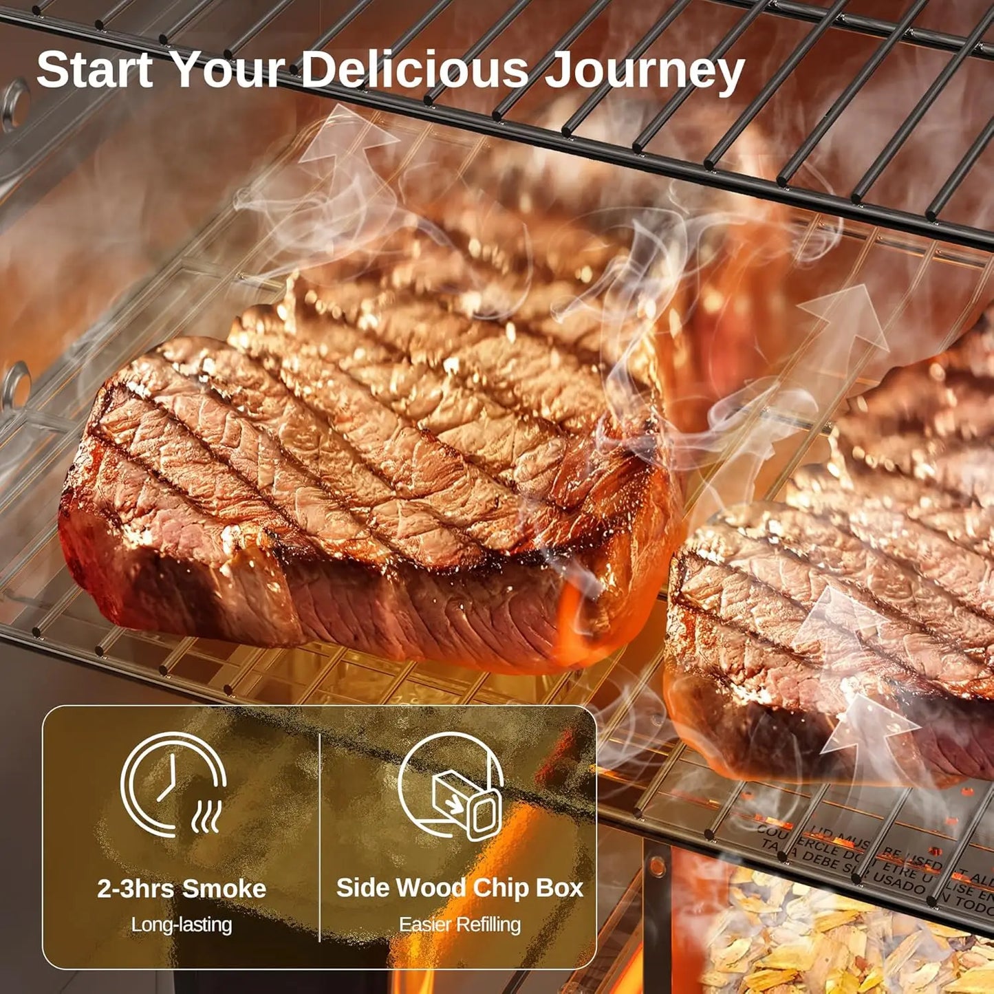 Electric Outdoor Smoker with Meat Thermometer, with Remote
