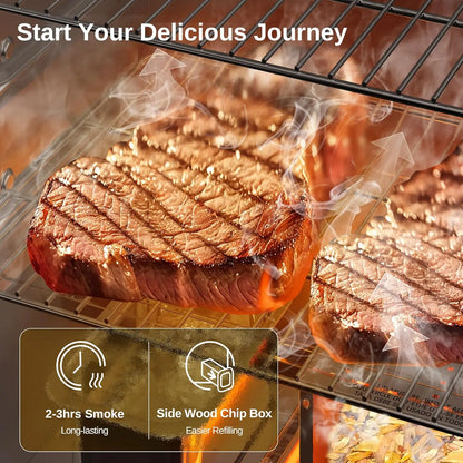 Electric Outdoor Smoker with Meat Thermometer, with Remote