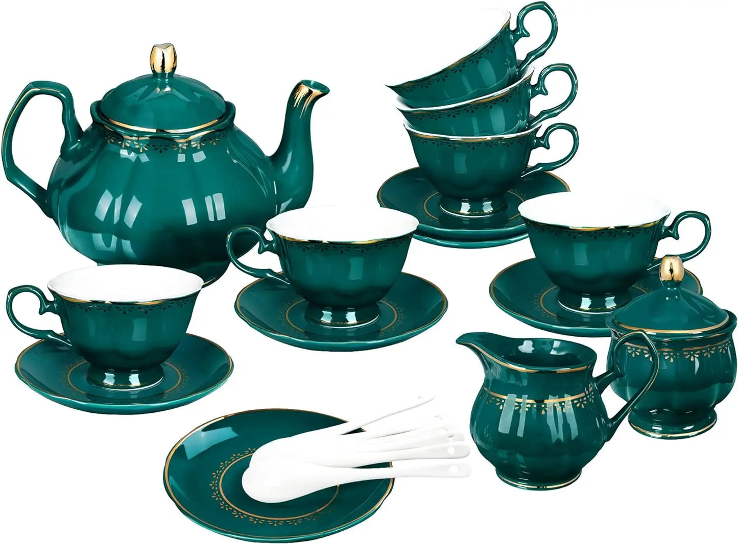 Blue Flowers Porcelain Tea Set,