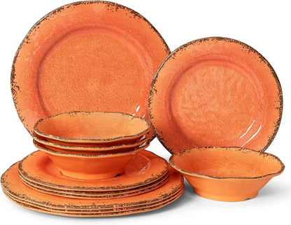 Vintage White Melamine Dinnerware, Outdoor / Indoor