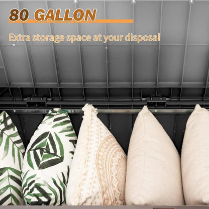 80 Gallon Storage Bench Deck Box with Cushions,