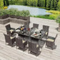 Patio Dining Set, Glass Tabletops, Chairs with Cushions,