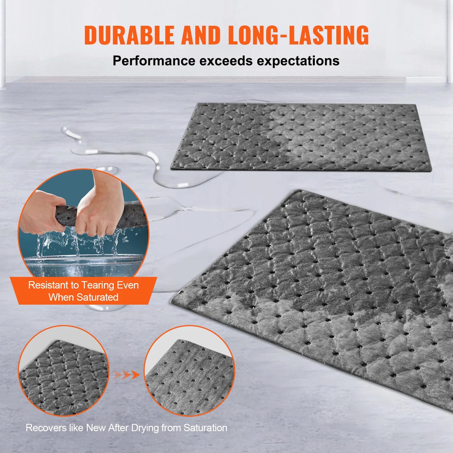 Absorbent Pad for Oil, Water and Other Liquids