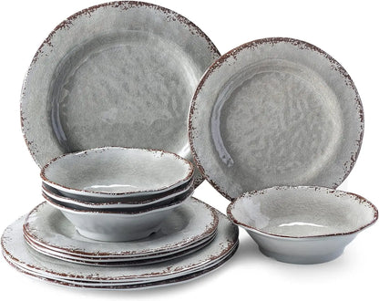 Vintage White Melamine Dinnerware, Outdoor / Indoor