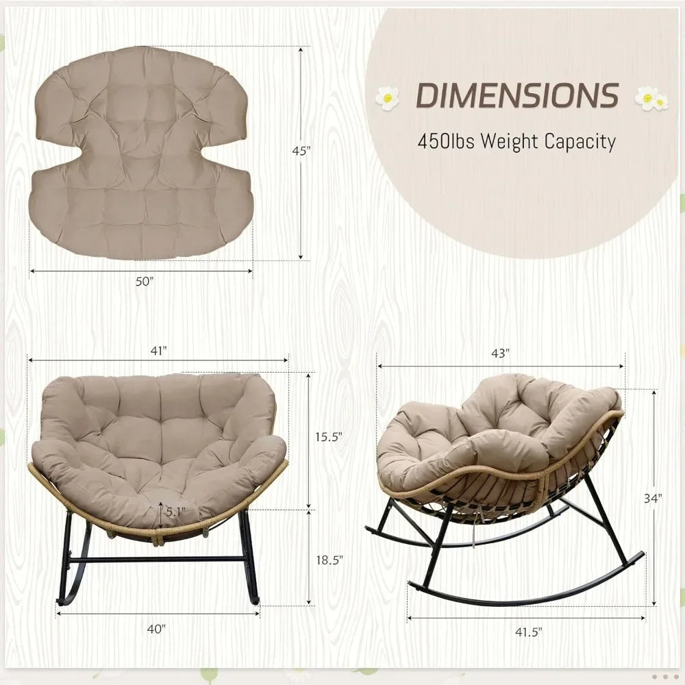 Outdoor  Rocking Chair with Padded Cushion