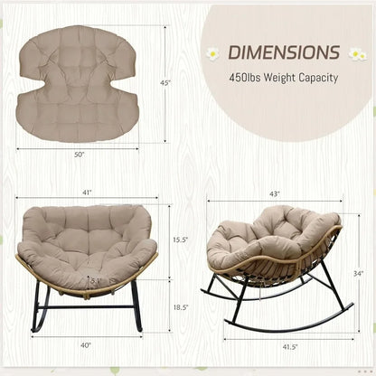 Outdoor  Rocking Chair with Padded Cushion