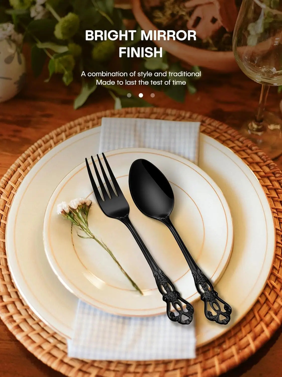 Black Silverware Set, Gorgeous Retro
